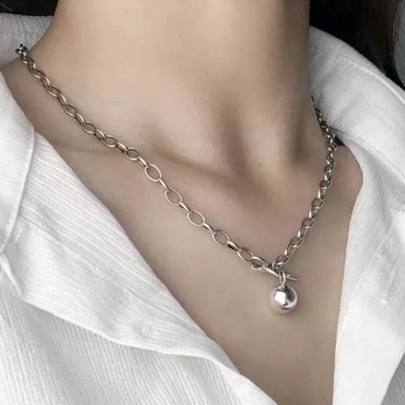 NEW 925 STERLING SILVER ROUND BEAD PENDANT NECKLACE - Picture 2 of 7